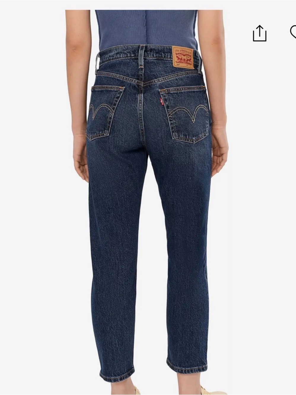 Levi's 501 crop sz 31/27 dark wash pristine $110